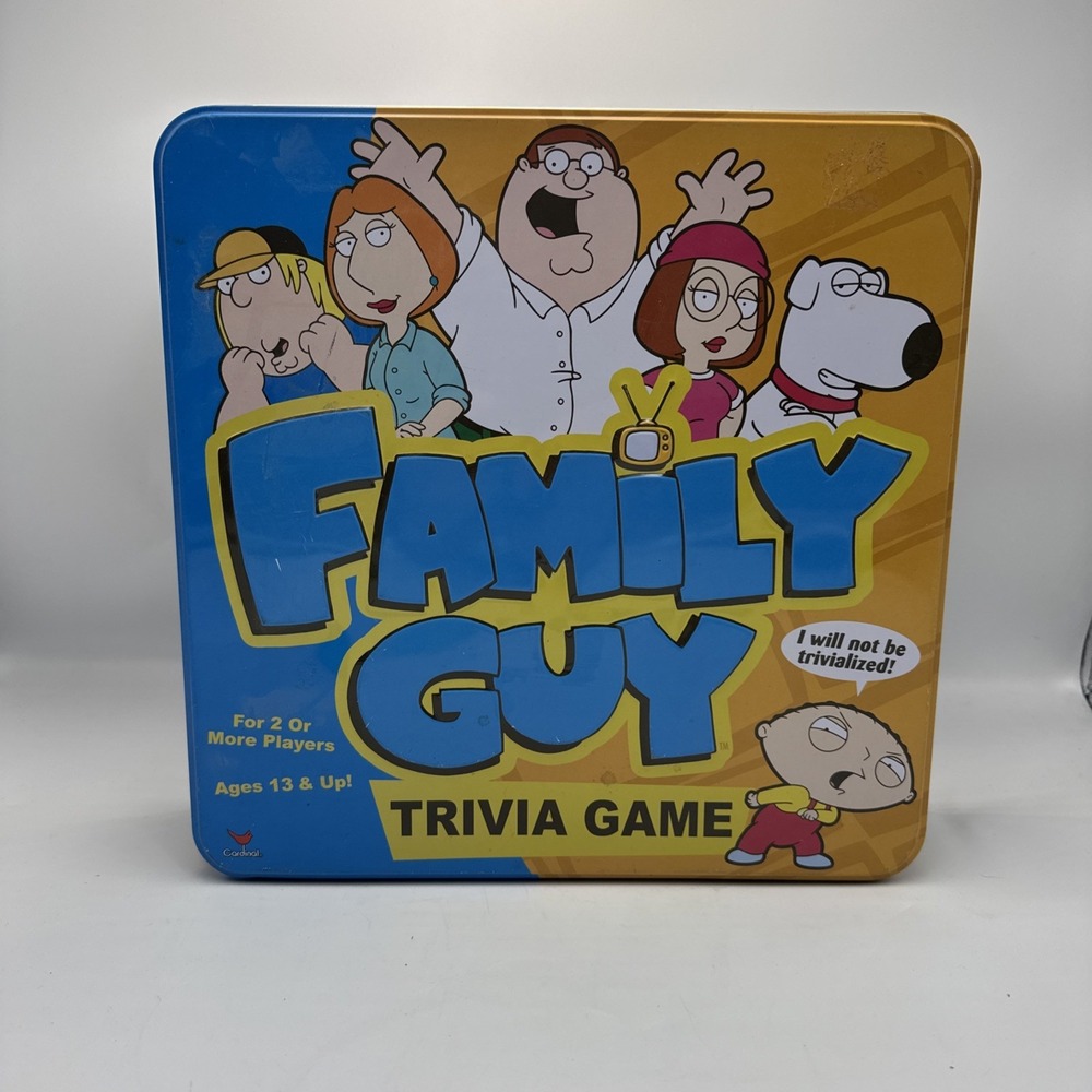 FAMILY GUY Vintage 2005 Trivia Board Game In Collectors Tin Checked & Complete.